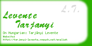 levente tarjanyi business card